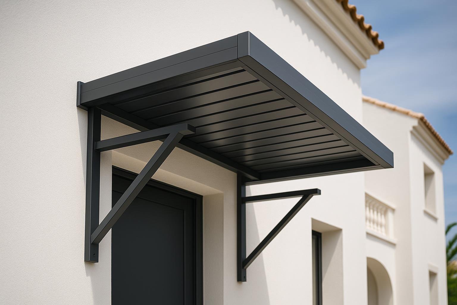 Auvent métallique entrée