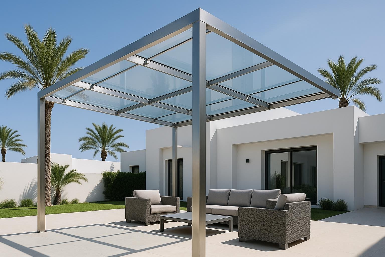 Auvent métallique parking