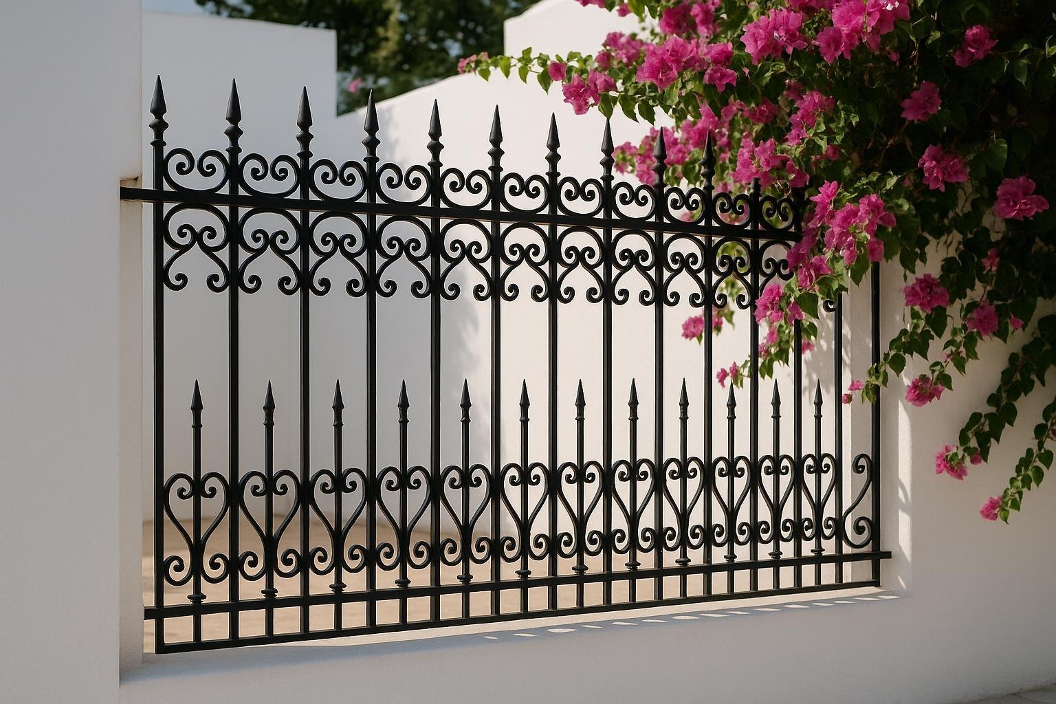 Clôture métallique barreaudage