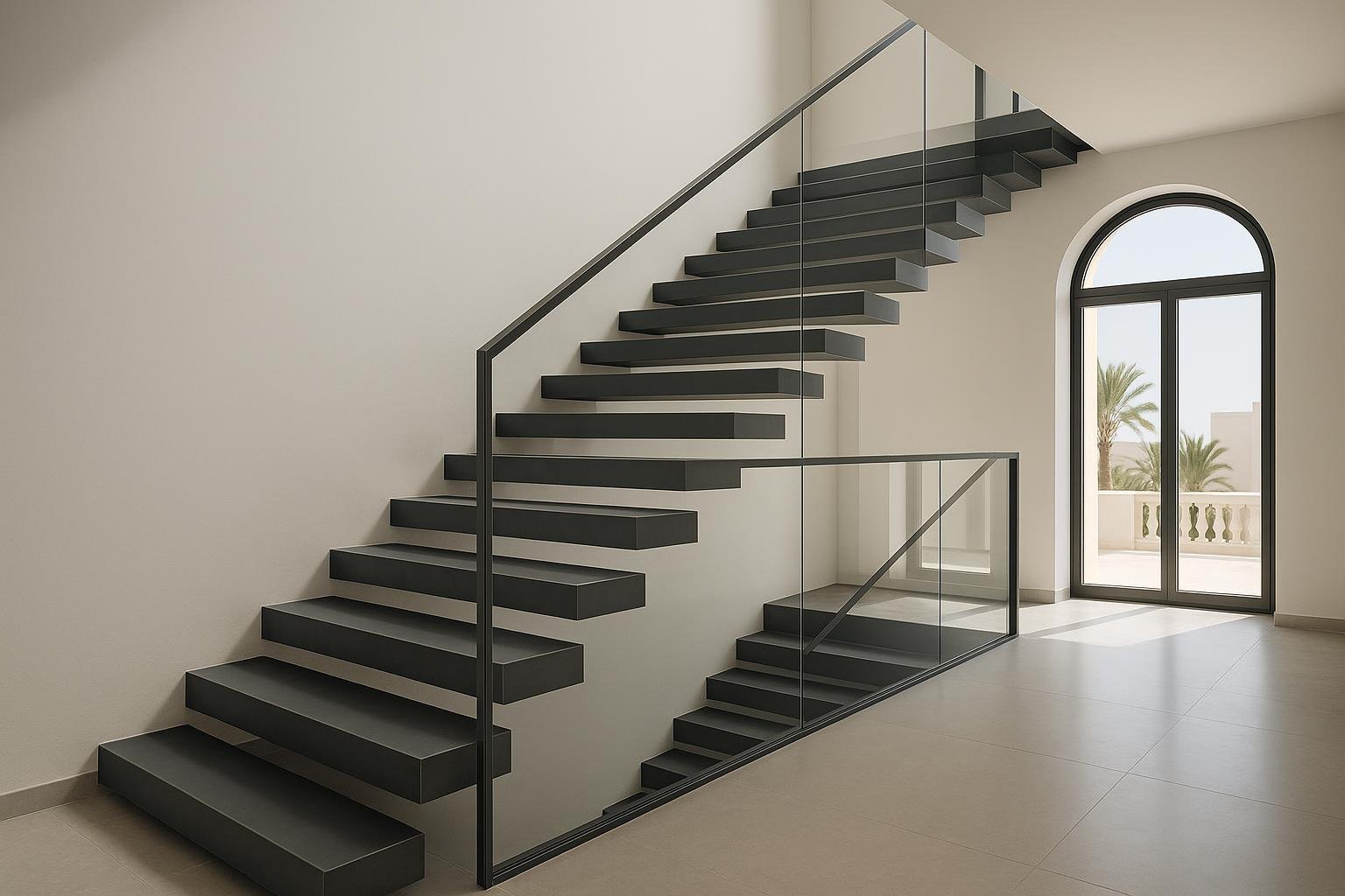 Escalier métallique droit